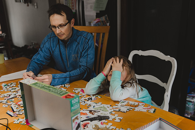 "Distance Learning with Dad" by Leah Steidl