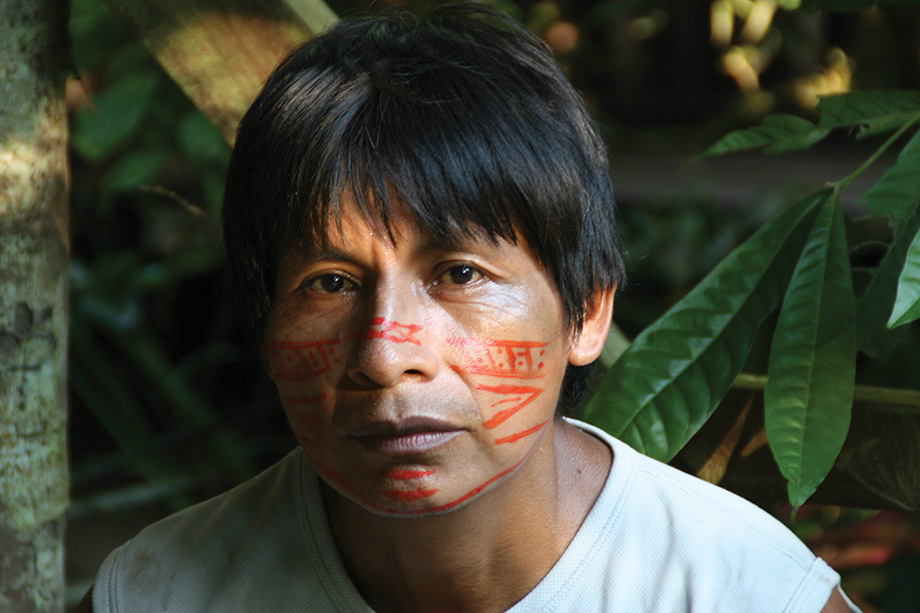 Shuar village leader in the Amazon.