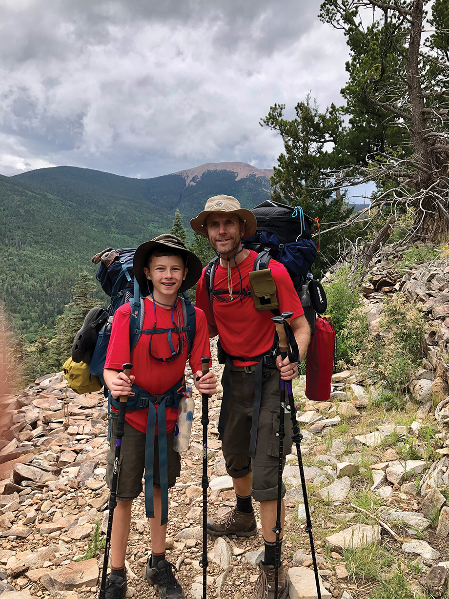 Joel Nordin Hiking with Son