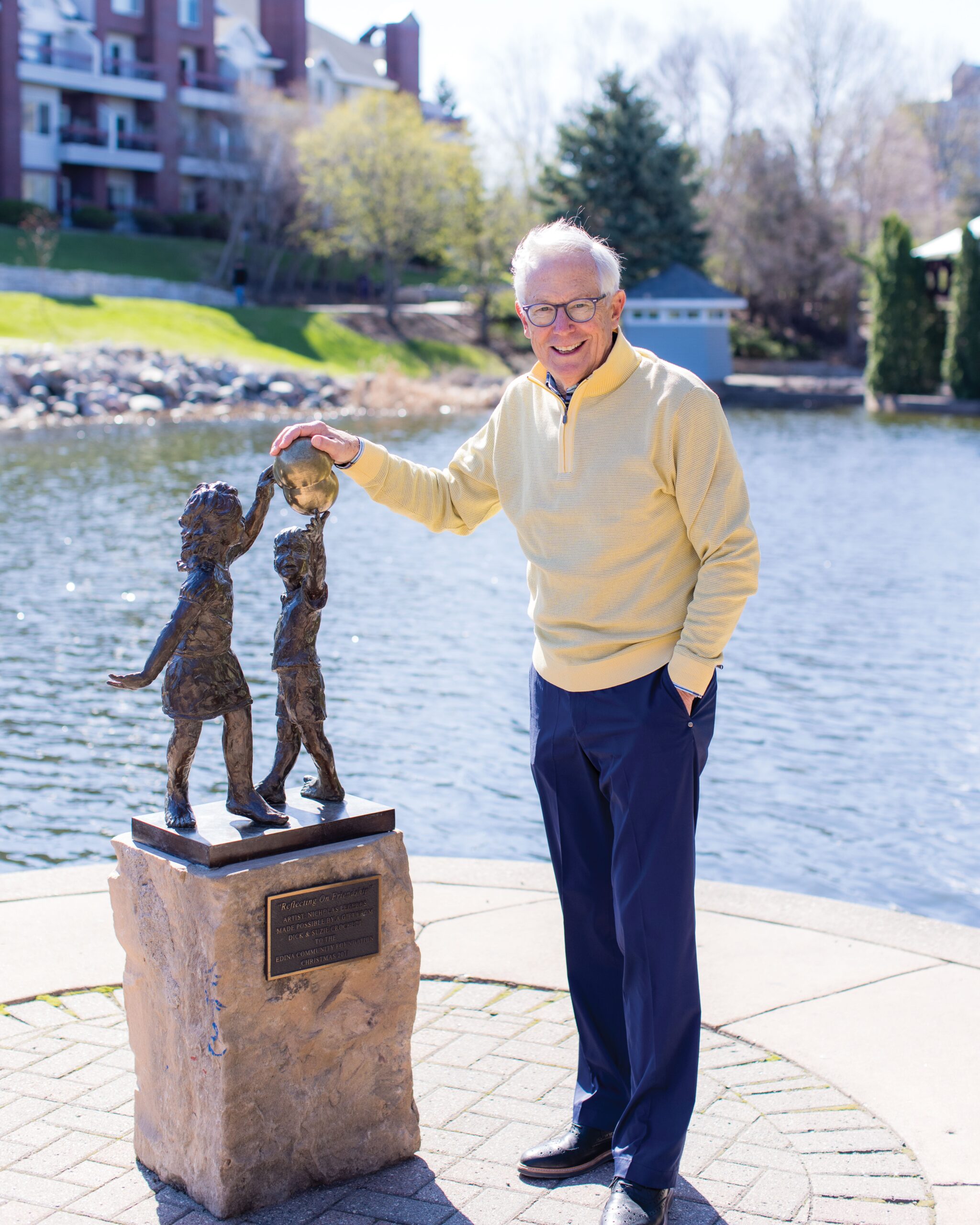 One of Dick Crockett’s many legacies is enriching Edina with art such as this sculpture in Centennial Lakes Park. Photo: Chris Emeott