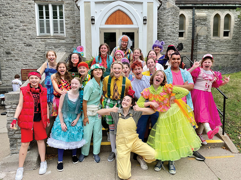 Ella Williams with the cast of the SpongeBob Musical.