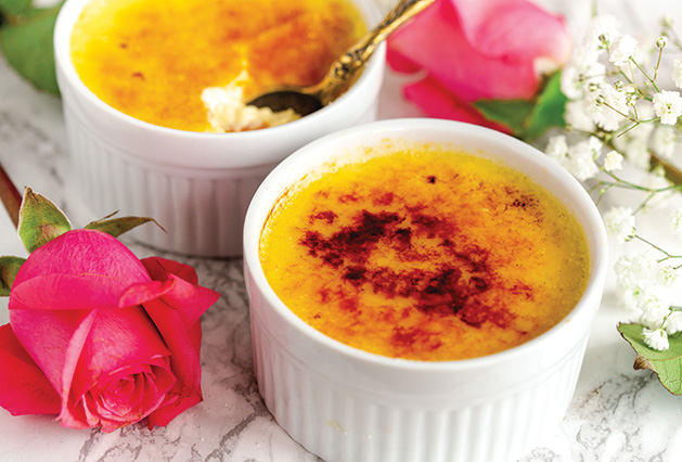 Vanilla bean creme brulee for two