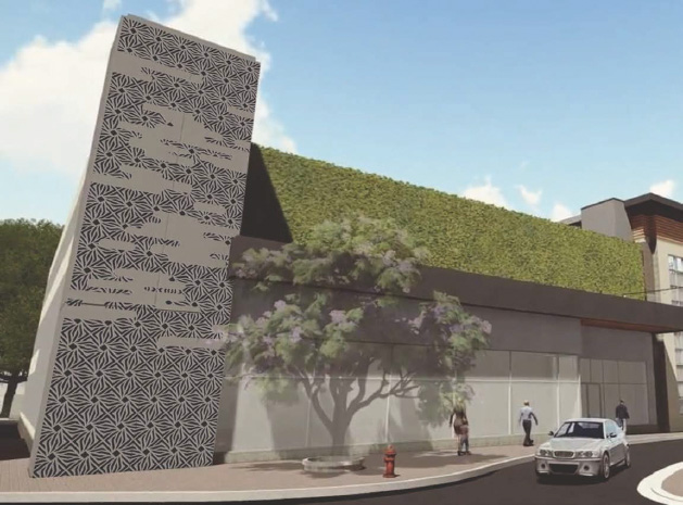 A rendering of "Stone + Stratus," a new art installation at 50th and France.