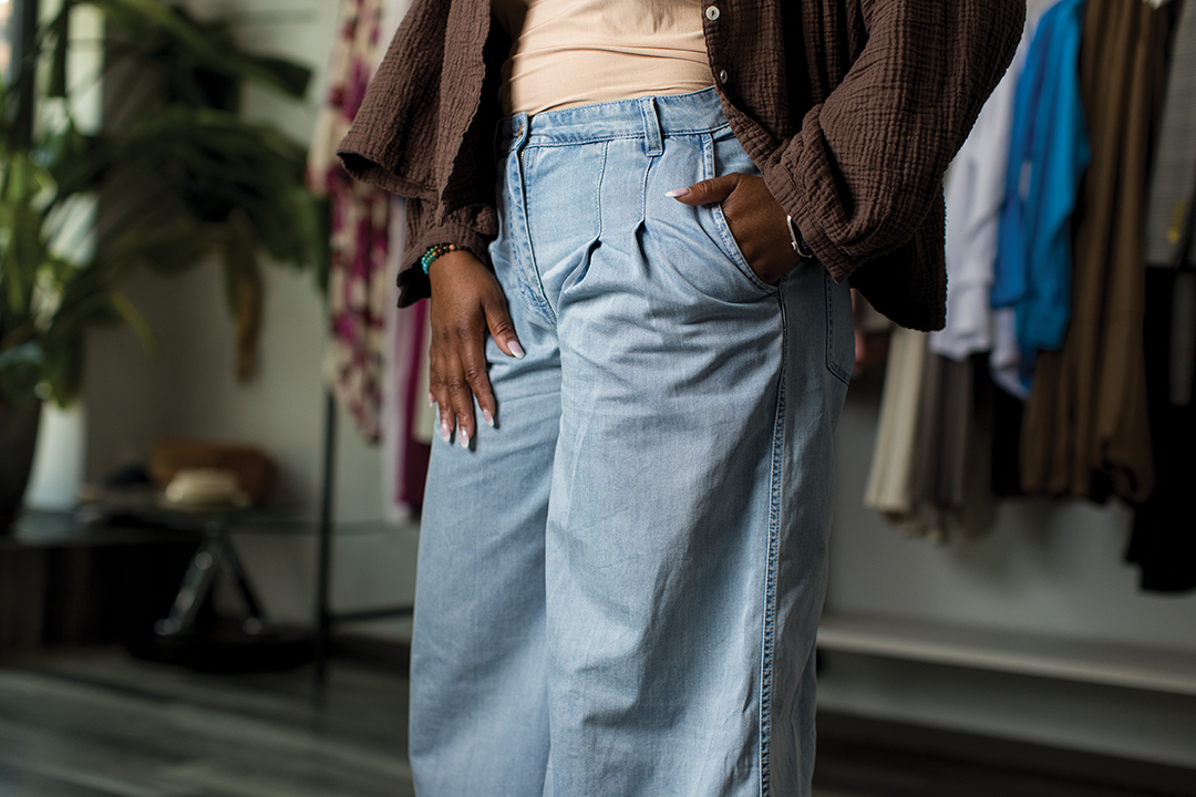 “Wide-legged jeans offer a comfortable and breezy silhouette and are often associated with a more sophisticated and tailored look,” Jennings says. “They are highly versatile and can be styled in both casual and formal settings.”