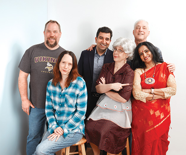 From left (top row, then bottom): Lenny Erickson, Amit Kachru, Michael Novak; Linda Berglund , Cynthia S. Smith, Manju Nayar