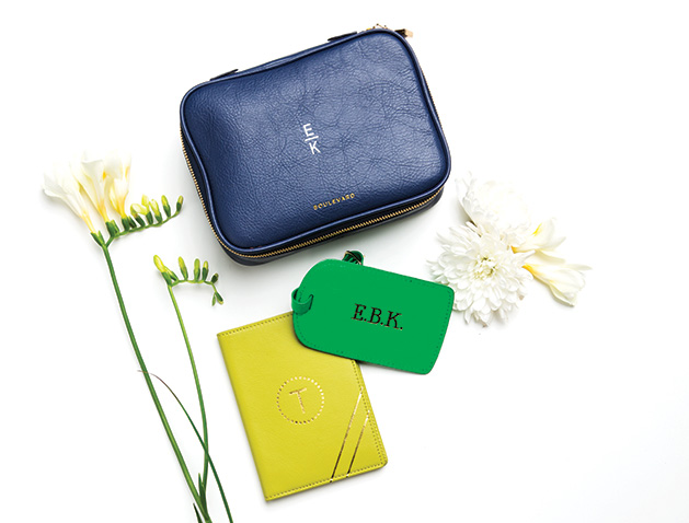 Personalized travel accessories from Bean + Ro.
