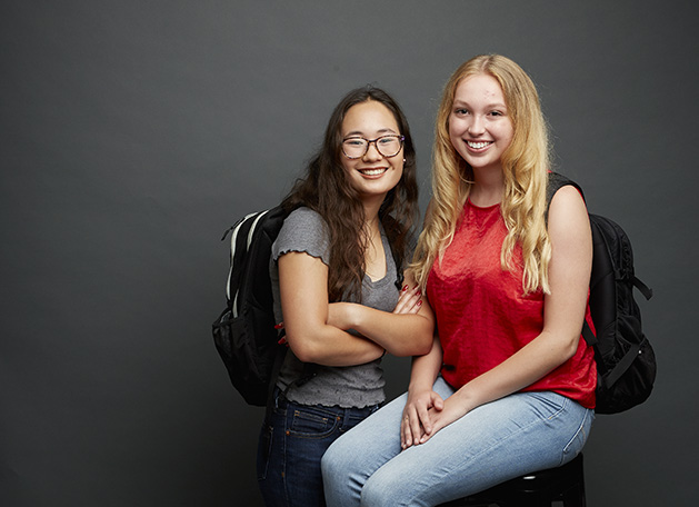 Emma Anderson and Celia Orth of Aspire Mentoring, a tutoring program at Edina High School