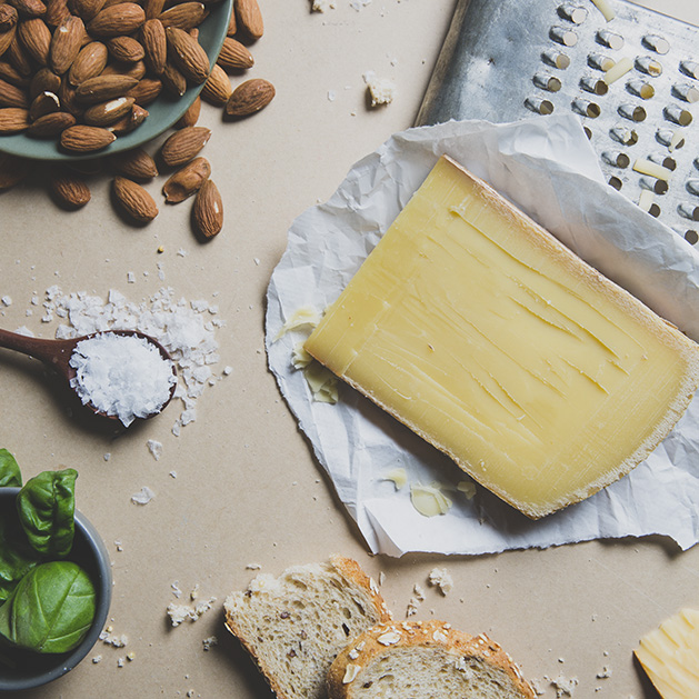 Freshly-shaved hard cheese like buttery Comte or smoky gouda makes a great garnish.