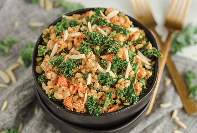 A Moroccan Farro Salad made by Taylor Ellingson of Greens and Chocolate.