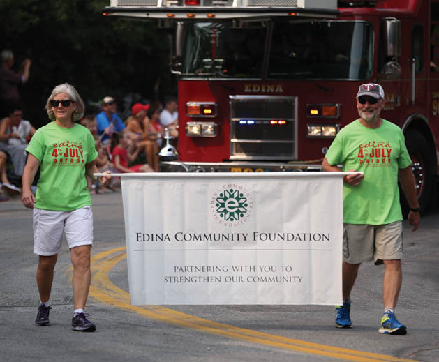 (left) Edina’s 4th of July Parade; (right) Local volunteers help to clean up Hwy. 100.