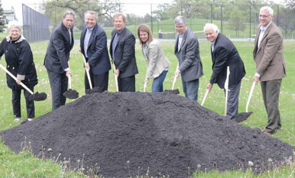 The official ground-breaking ceremony for Edina’s first pickleball court.
