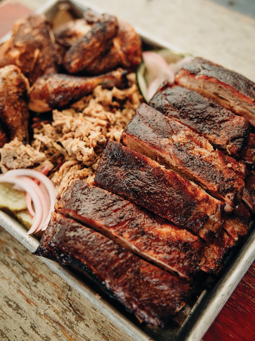 A barbecue platter from Old Southern BBQ.
