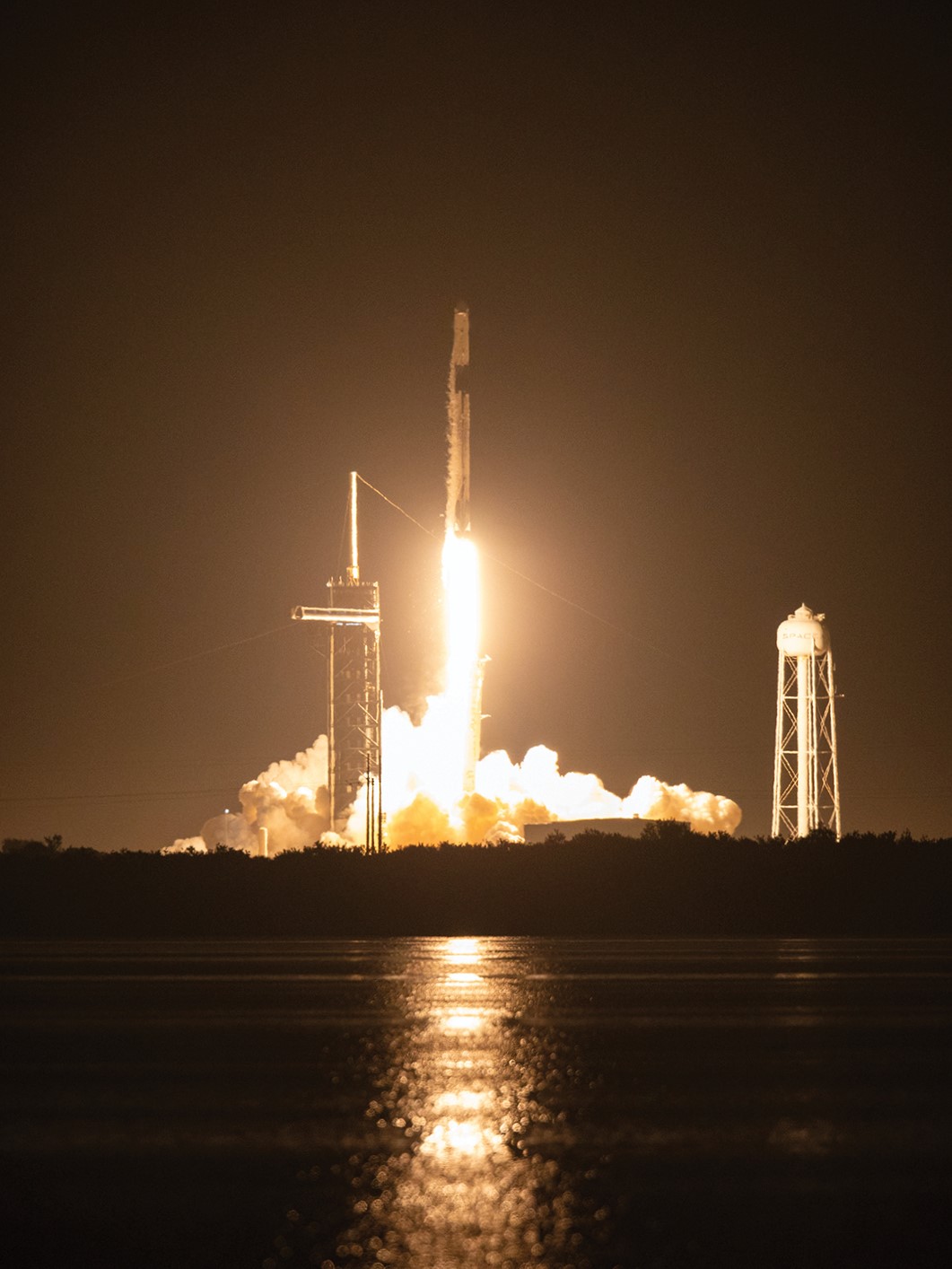 The SpaceX Falcon 9 rocket, carrying the Dragon spacecraft, lifts off from Launch Complex 39A at NASA’s Kennedy Space Center in Florida on November 9, 2023.