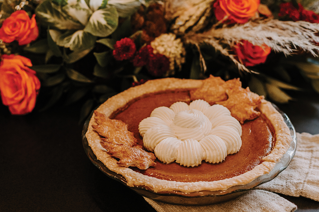 The meal also features a classic pumpkin pie made by executive pastry chef Leah Henderson. 