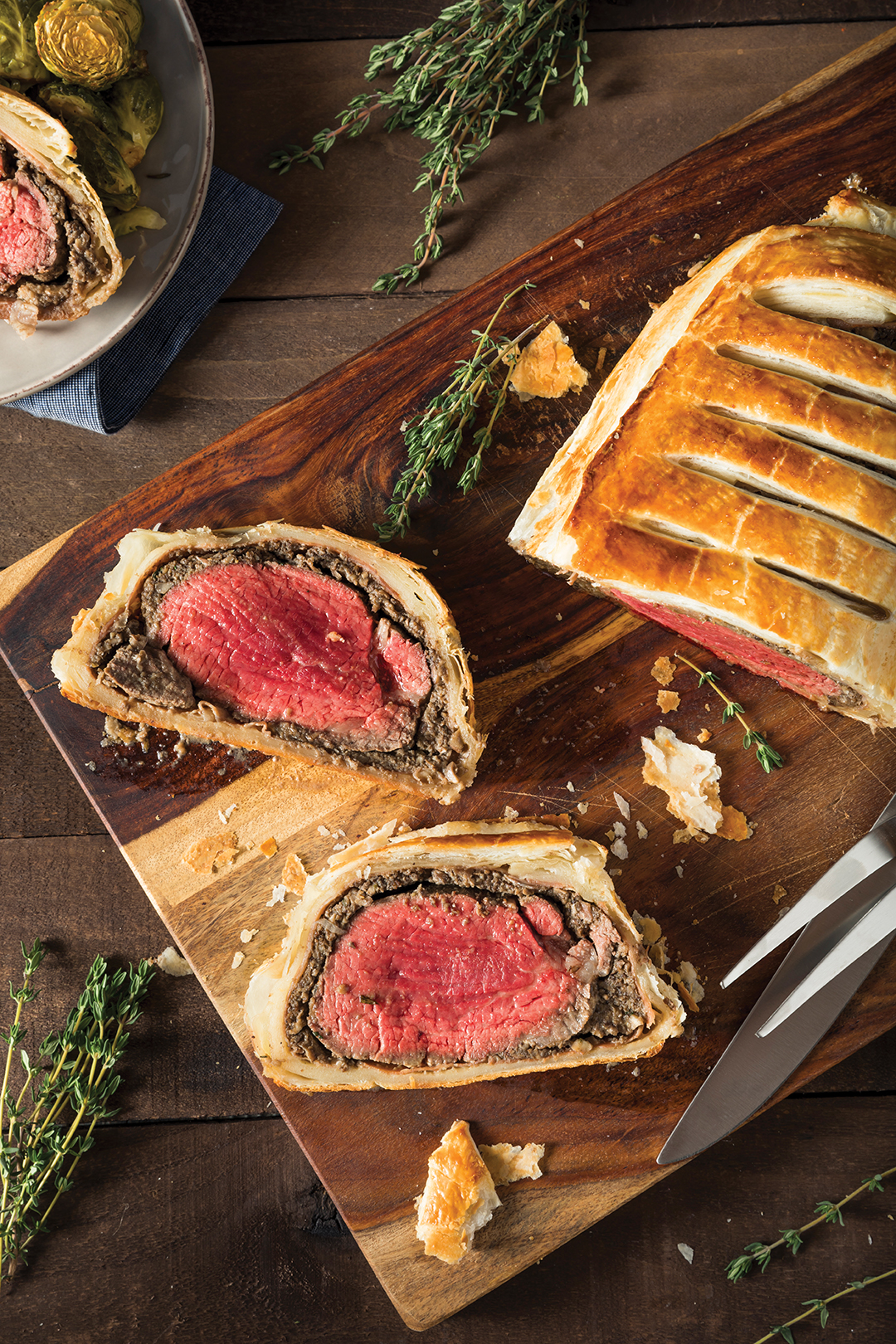 Homemade Christmas Beef Wellington with a Pastry Crust