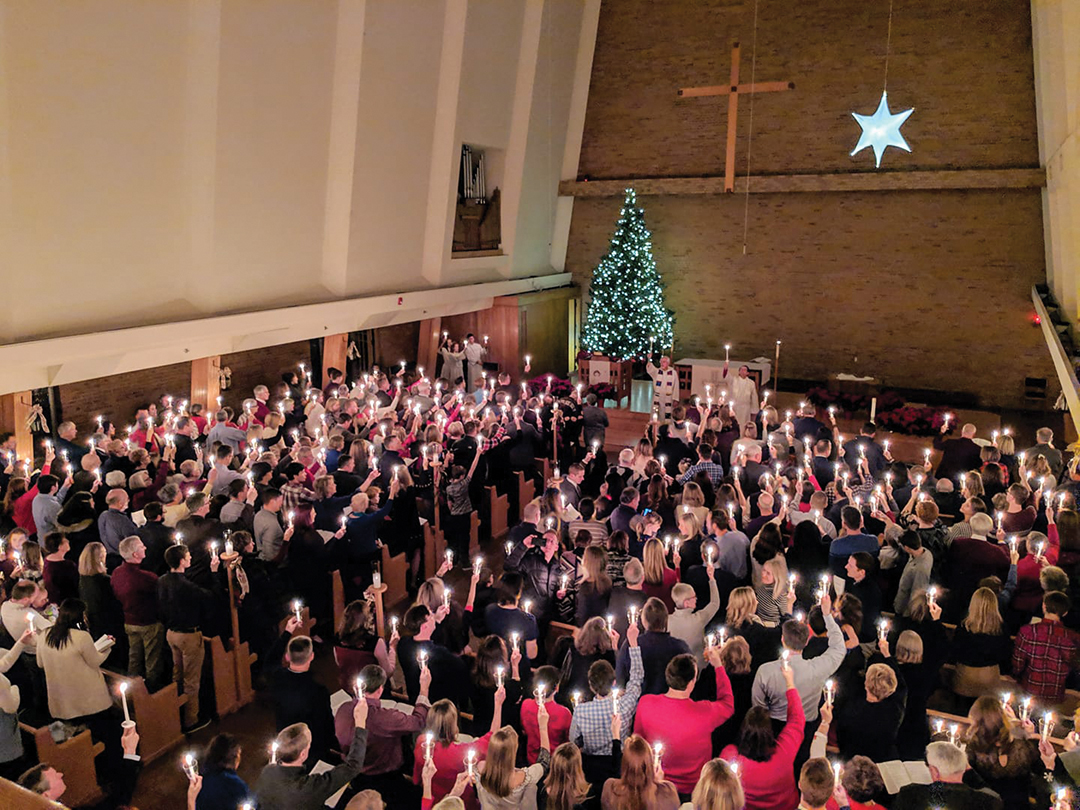 A Christmas Eve service.