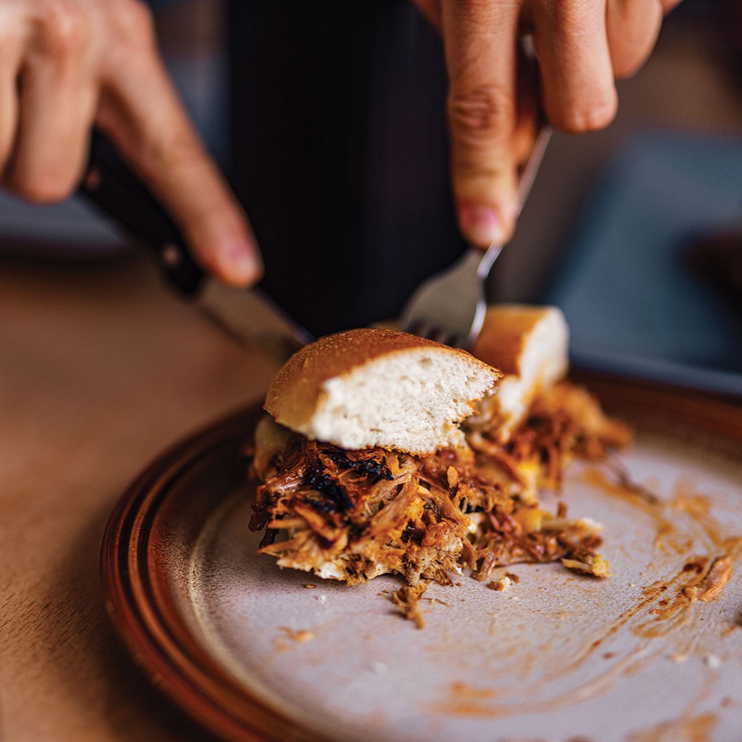 Smoky Pulled Brisket Biscuit Sandwiches