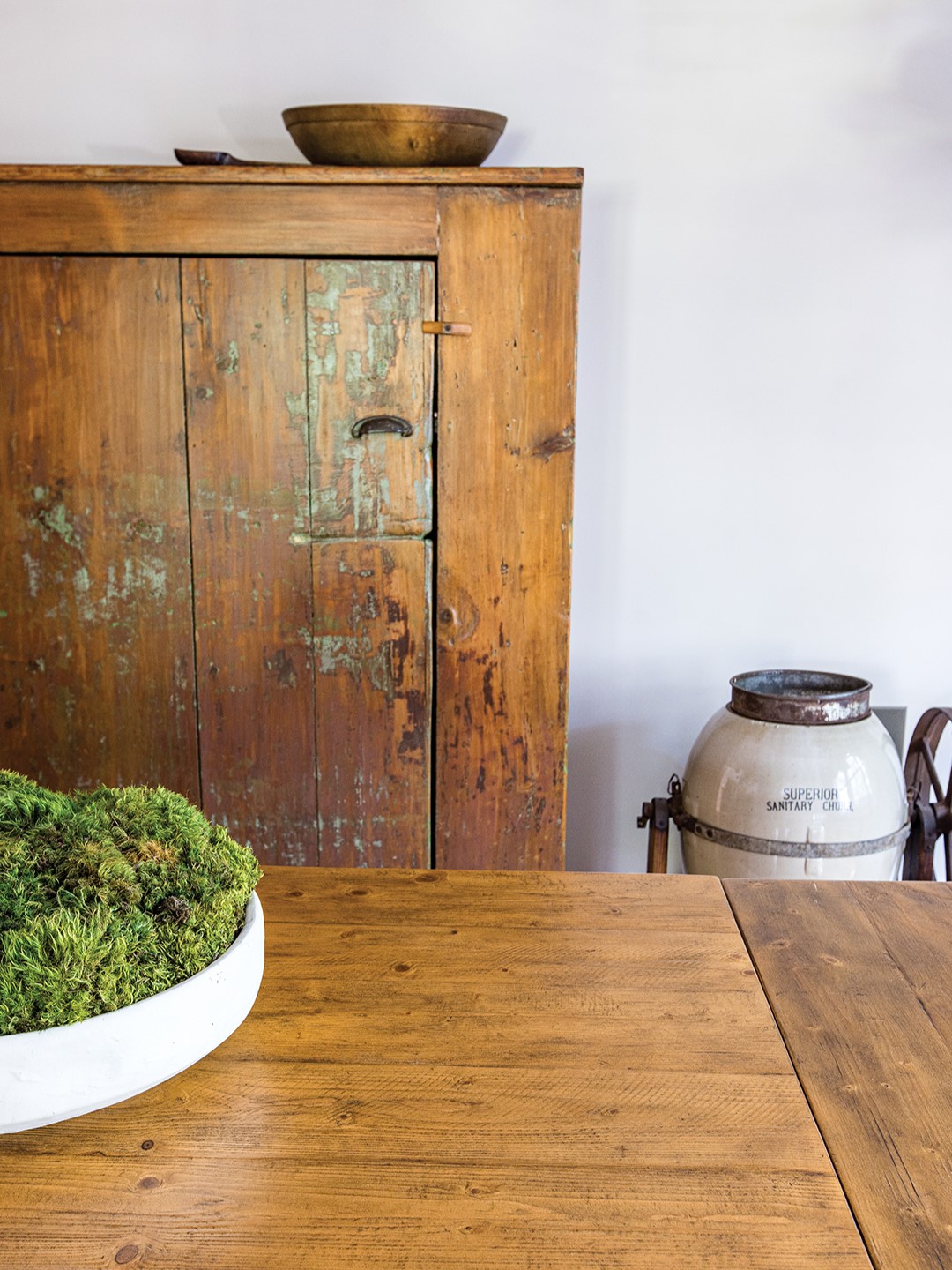 Antique linen cupboard.