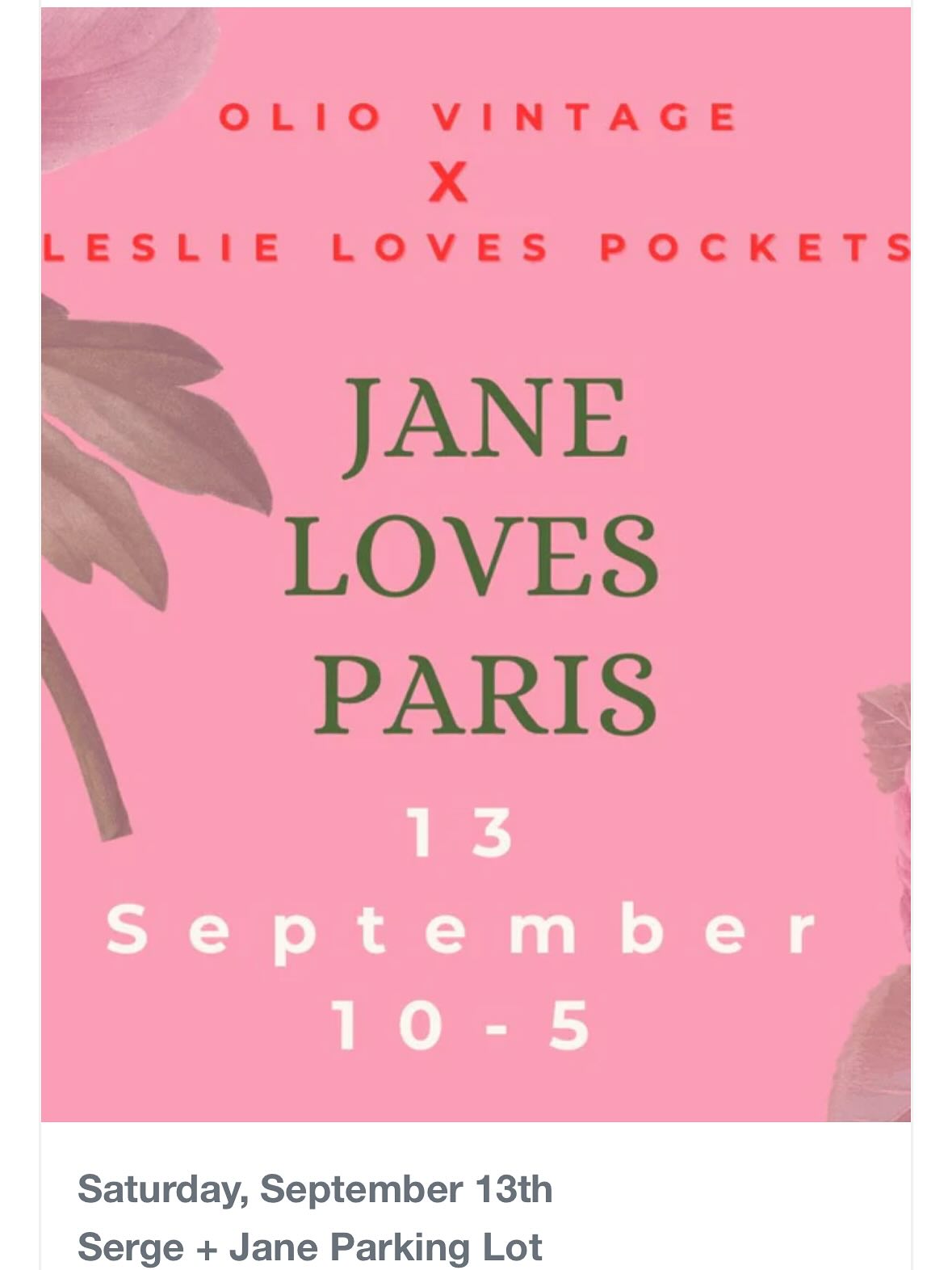 Jane Loves Paris Event poster