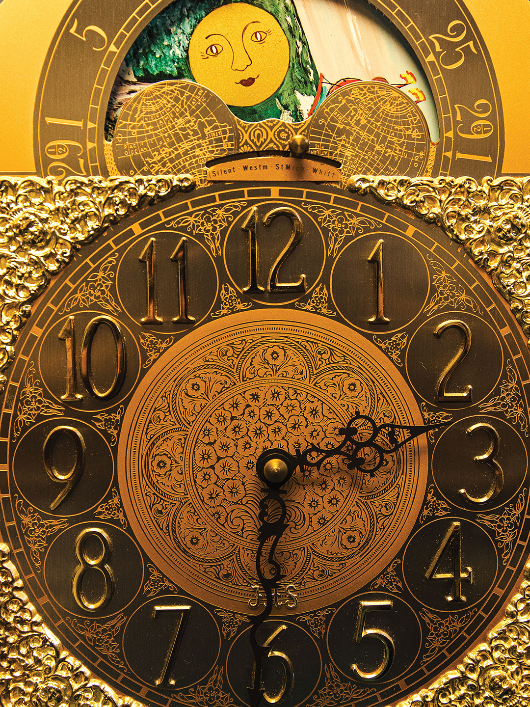 Antique, ornate clock face