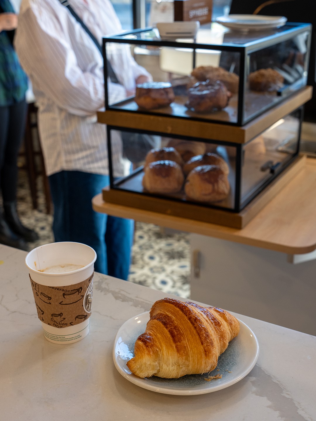 The Corner Café coffee and croissant 