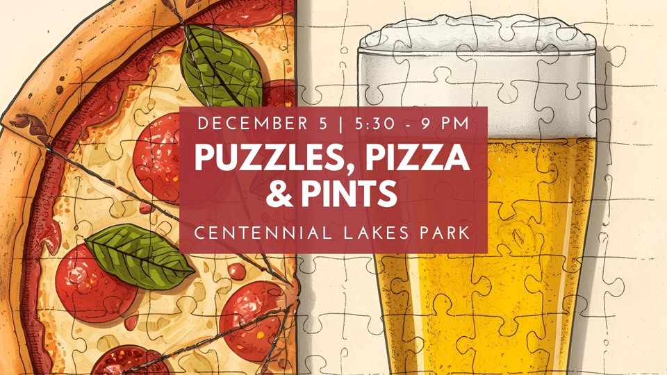Puzzles, Pizza & Pints Event Banner
