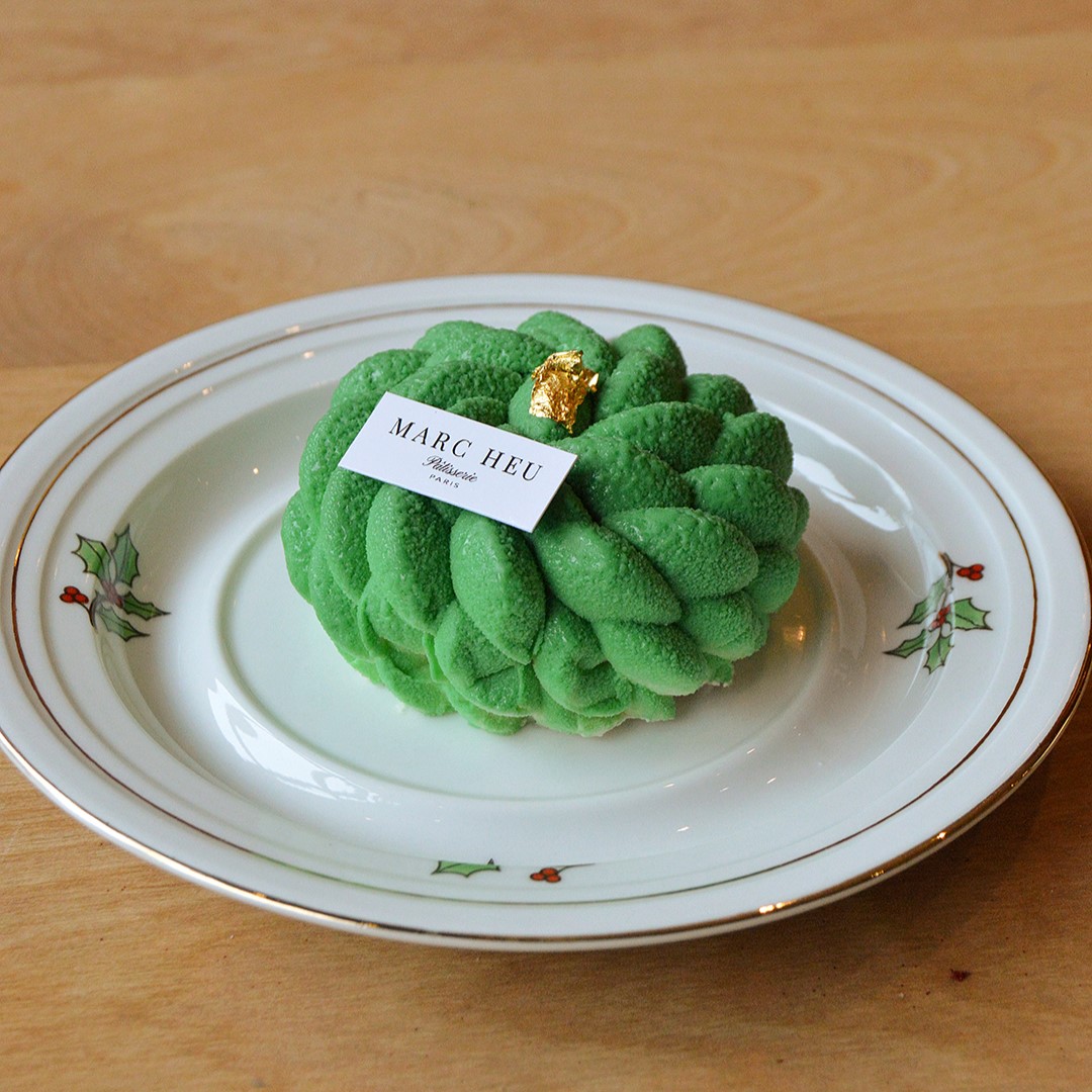 Holiday viennoiserie shaped like a Christmas wreath