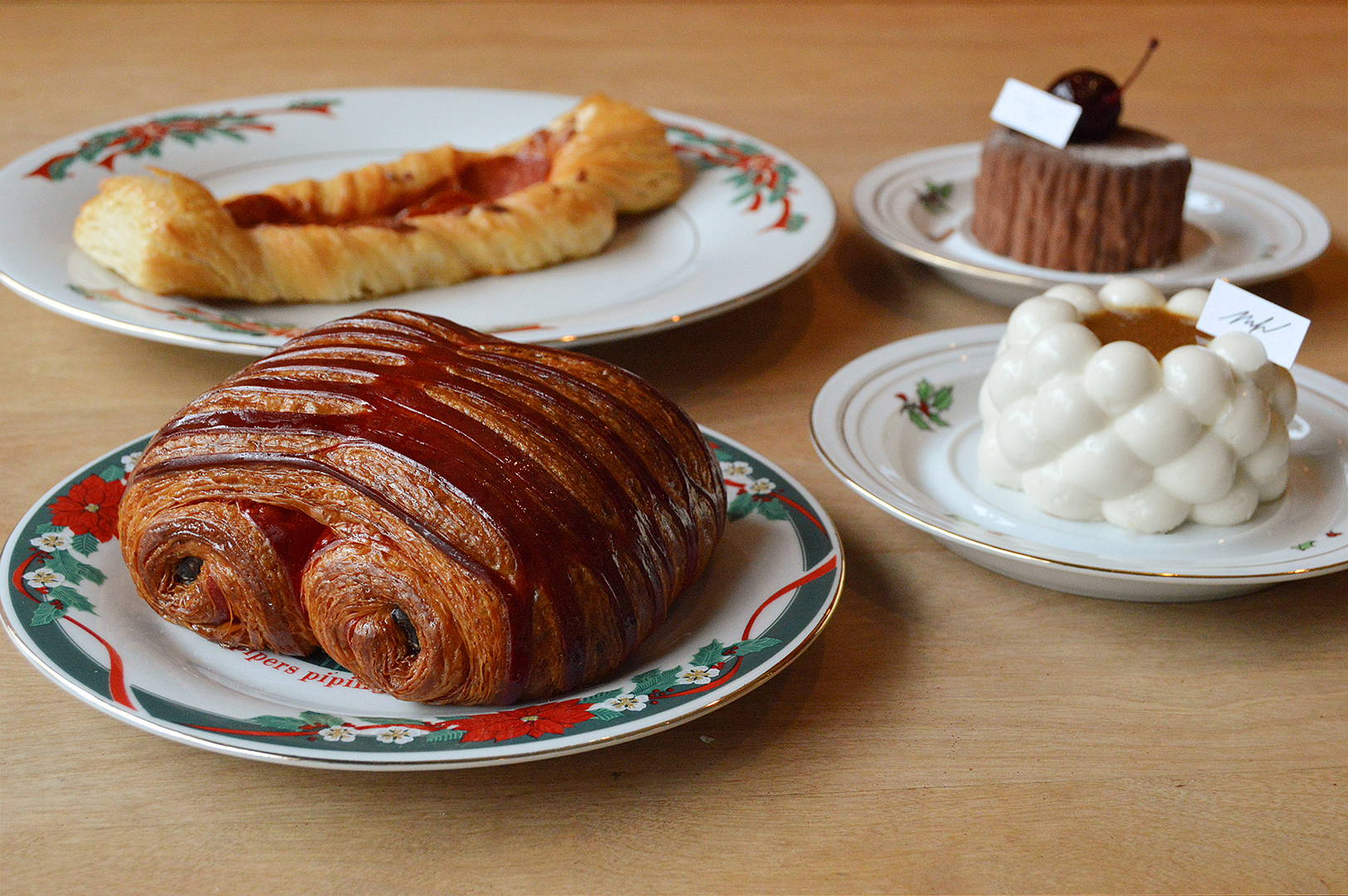 An assortment of viennoiserie from the Merry Marc Heu Christmas Pop-up.