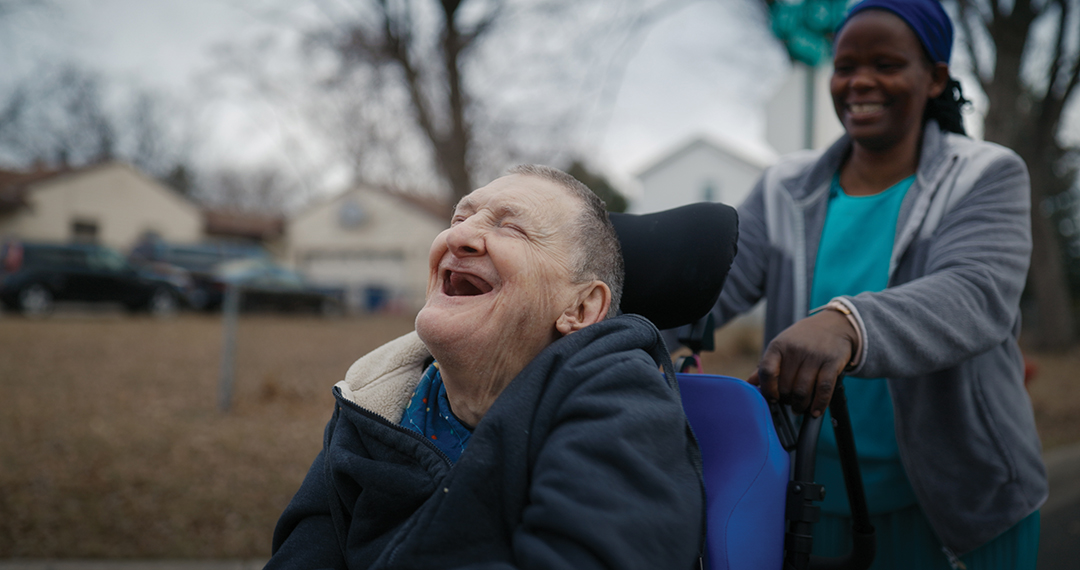 How to Care offers a glimpse into the life of Dan Stallsworth and his caregivers Mel Jones (top), Dolphine Momanyi (middle), Sam Subah (bottom), Jessica Dzielinksi and Lisa Riley (not pictured).