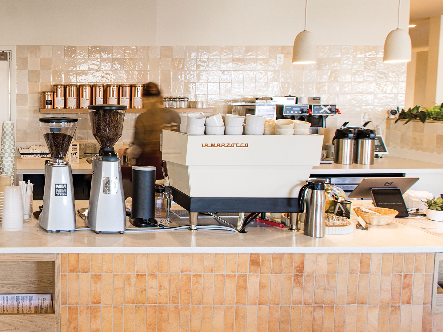The first thing customers will see upon walking into Brim’s Edina location is this counter which brings a cafe atmosphere to the space.
