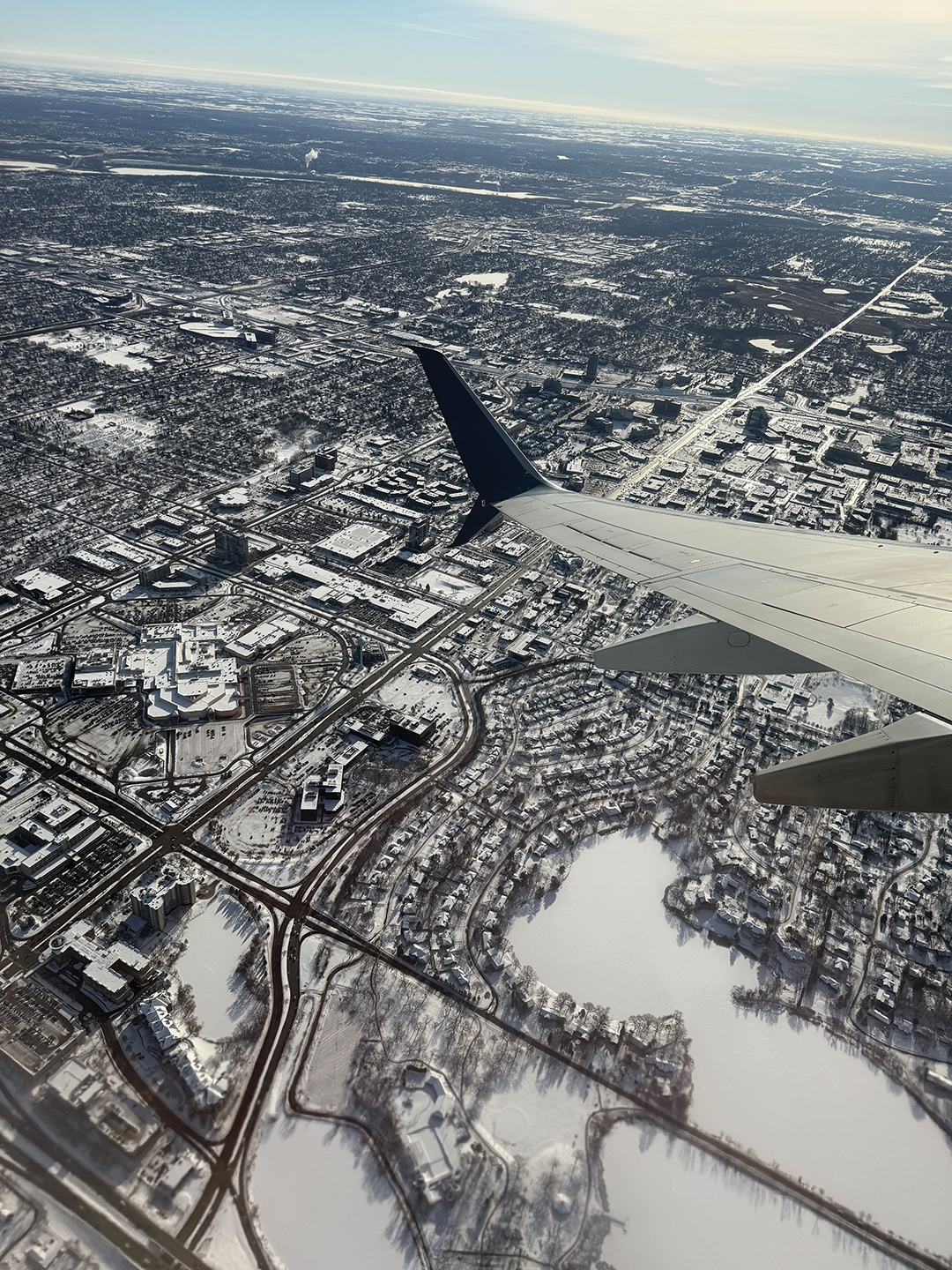 Edina from the window of an airplane