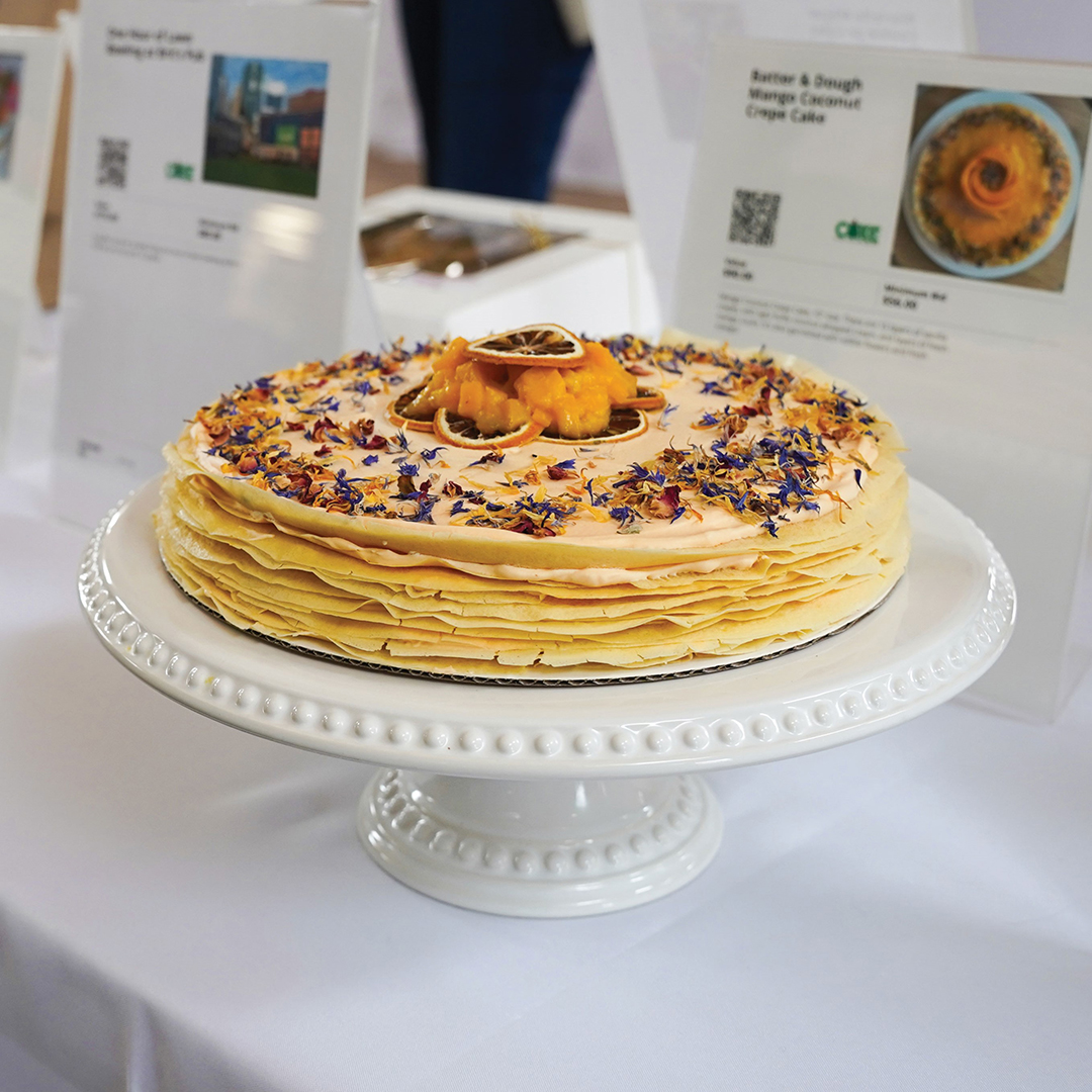 Delectable creations such as this crêpe cake are available in the CAKE-Off silent auction.