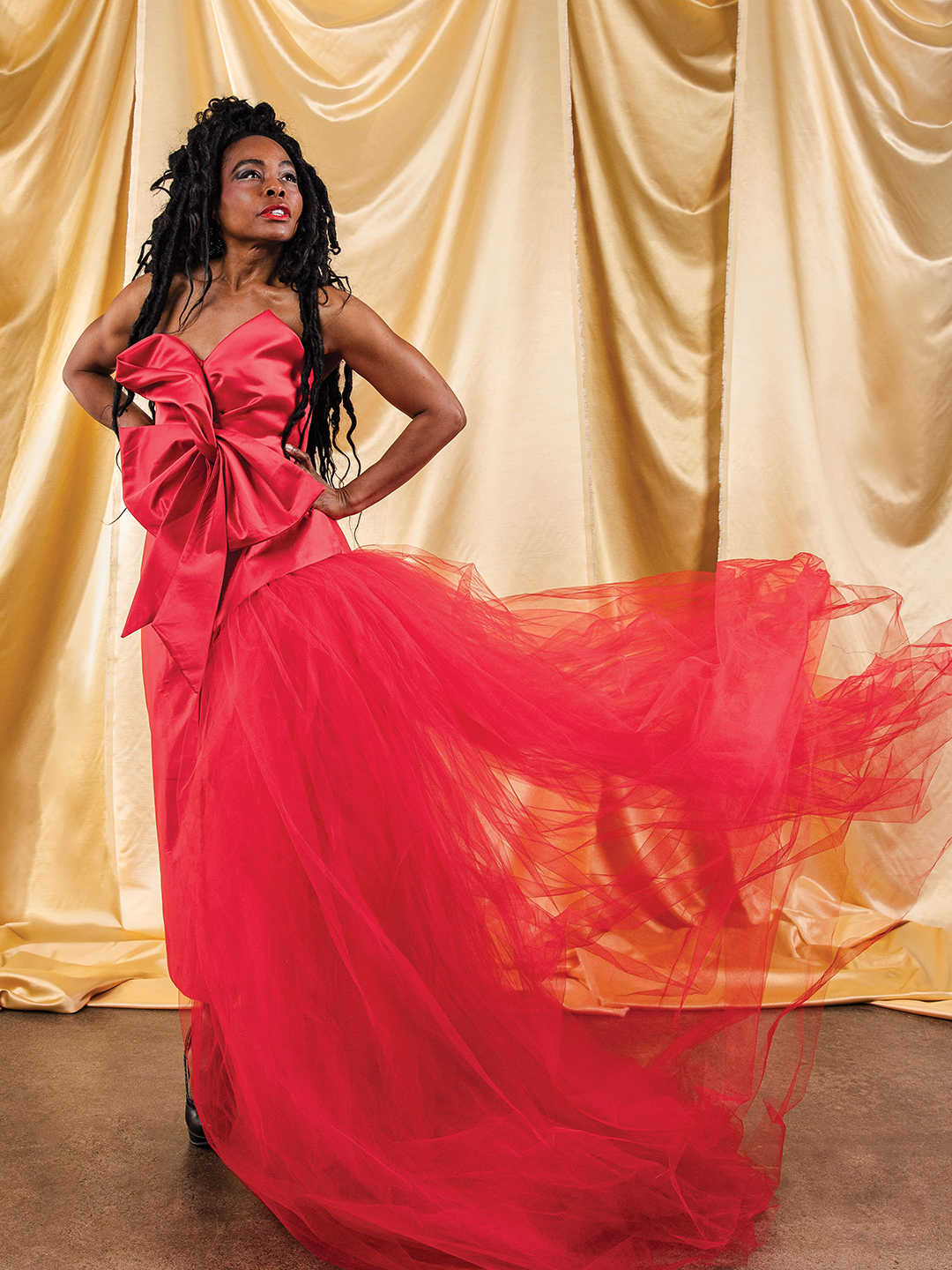 Jordan Carpenter’s red dress