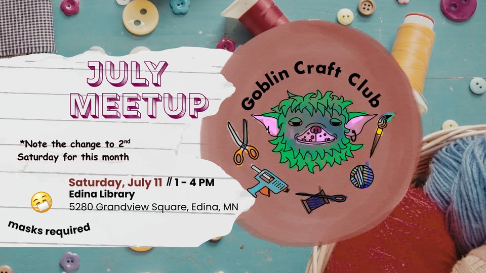 Goblin Craft Club July Meetup web banner