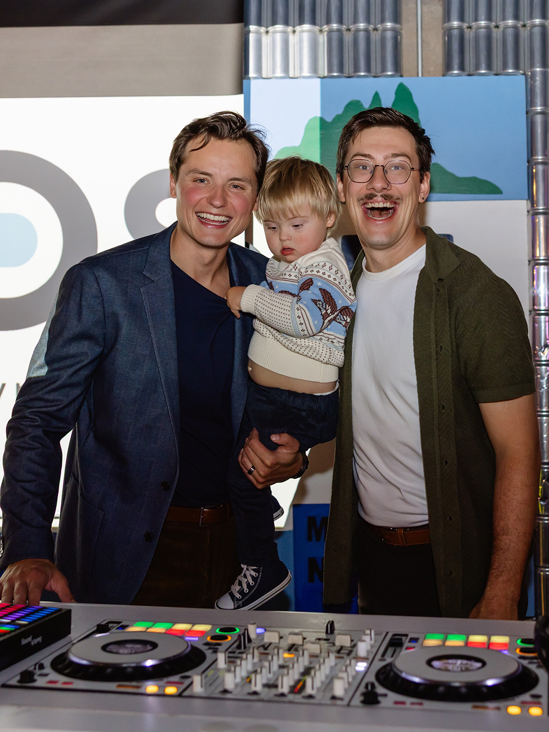 Jacob and Levi Esser with DJ Benny Nord.
