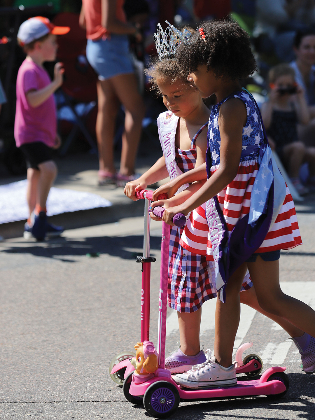 Two girls at the Edina Fourth of July parade
