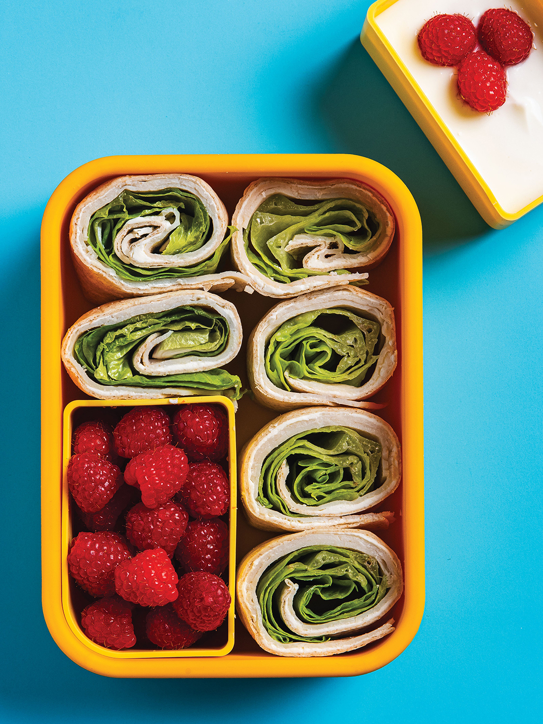 The humble turkey wrap gets an upgrade with fresh ingredients and a satisfying crunch provided by layers of lettuce. The recipe is proof that a great lunch doesn’t have to be complicated.