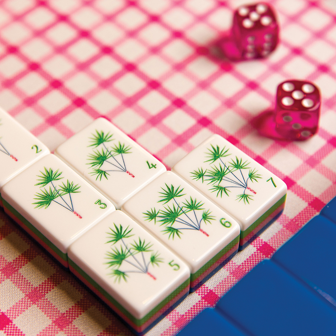 Mah jongg tiles by Jackie Fischer’s business, Mahjong Montage.