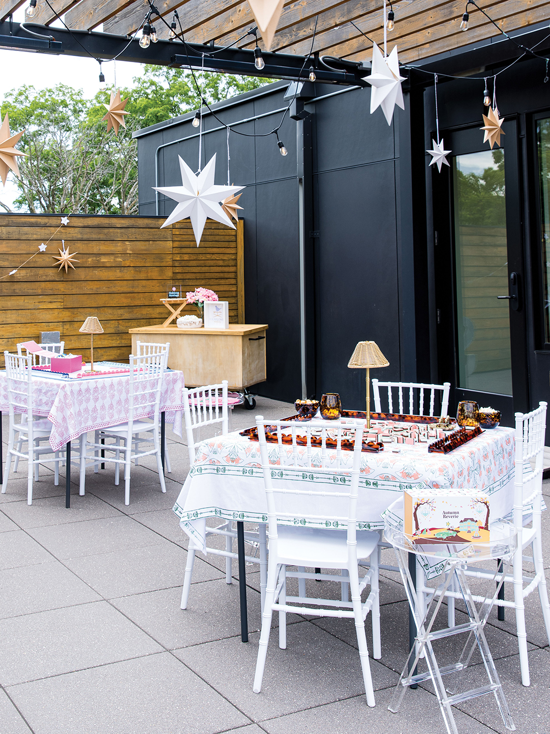 Serge + Jane hosts mah jongg lessons and games year round. This summer, the business started hosting games on its rooftop. The tables are always set up using tiles and other items from Edina-based business, Mahjong Montage.
