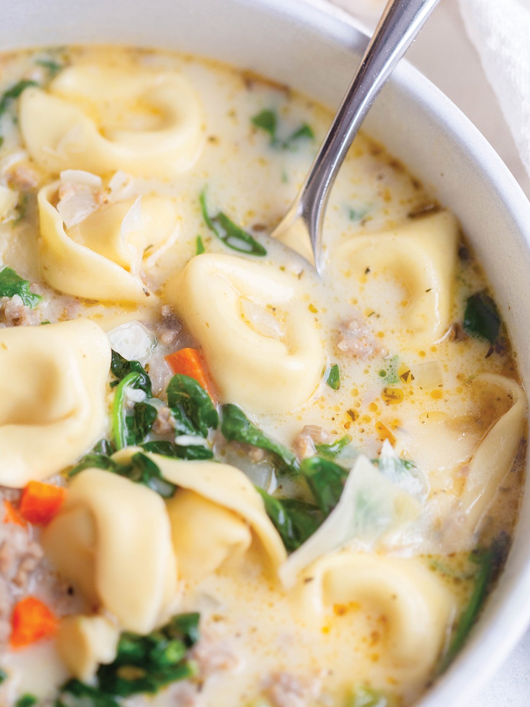 Creamy Sausage Tortellini Soup