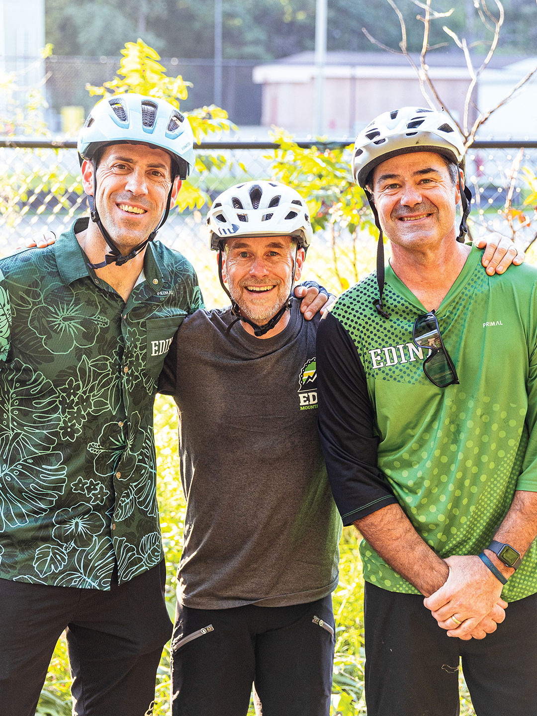 Edina Cycling Team 2025 coaches Mike Hartmann, Erik Hinkie and Robert Vose.
