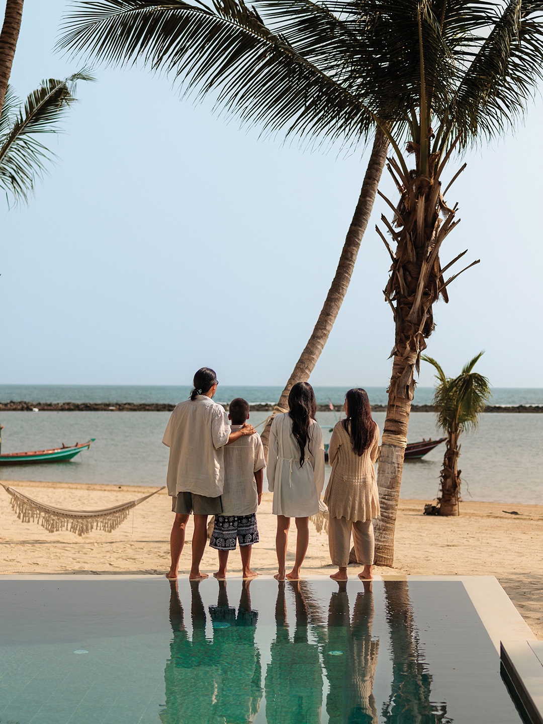 Family on a tropical vacation