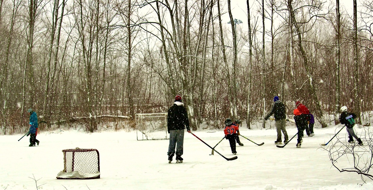 Pond Hockey In The Snow