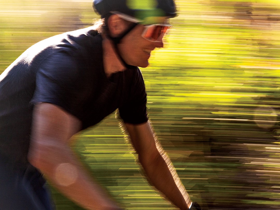 Man mountain biking